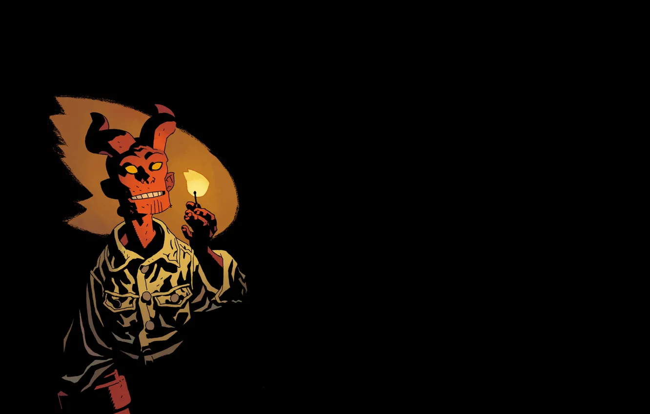 Photo wallpaper children, matches, boy, art, comic, The devil, Hellboy, Boyfriend from Hell