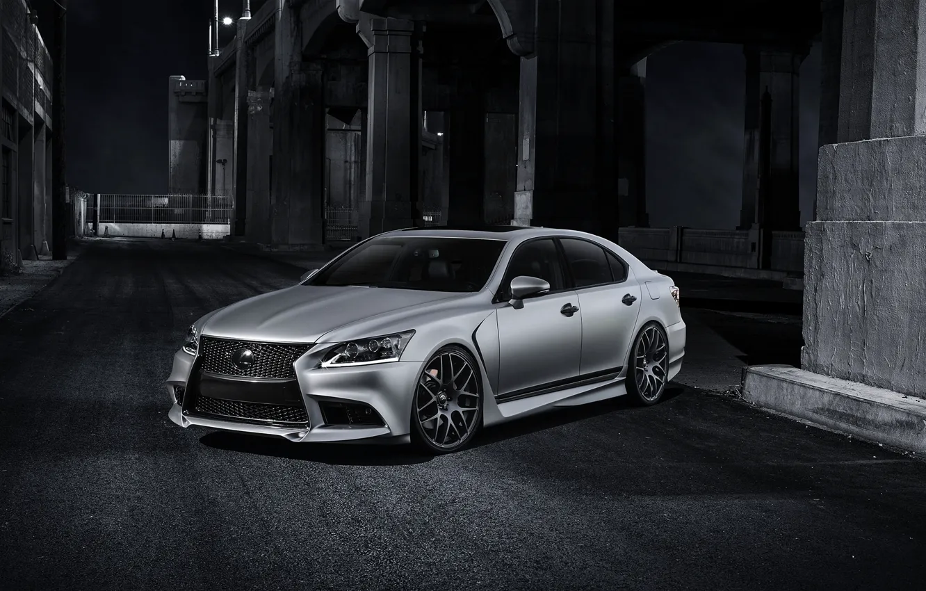 Photo wallpaper Auto, Night, Lexus, Tuning, The hood, Lane, F-Sport, LS 460