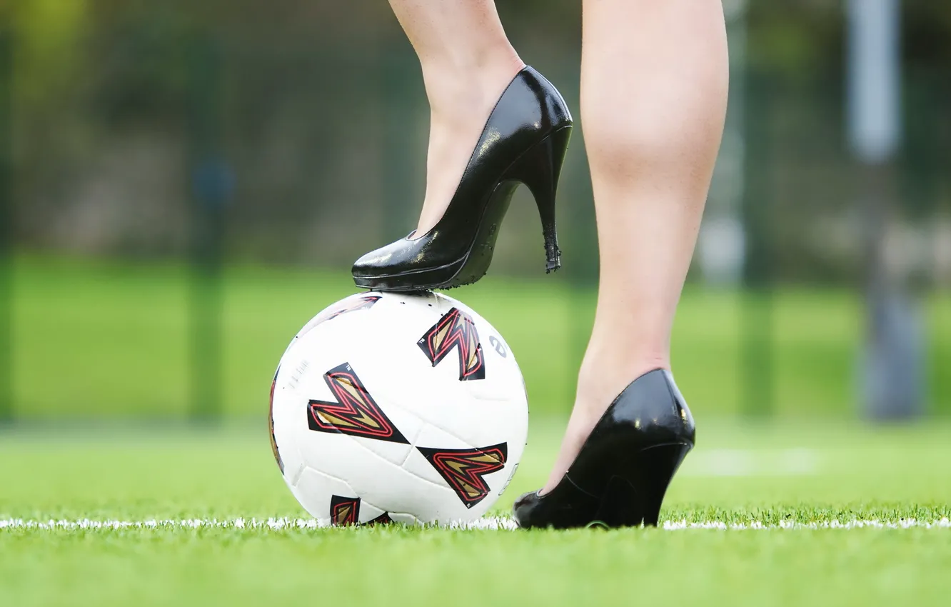 Photo wallpaper field, sport, the ball, heels