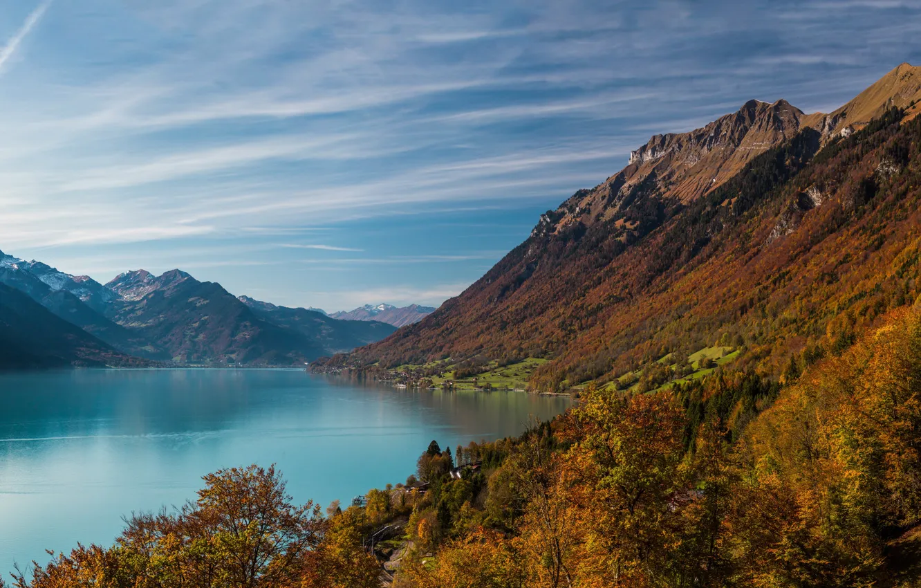 Photo wallpaper water, mountains, lake
