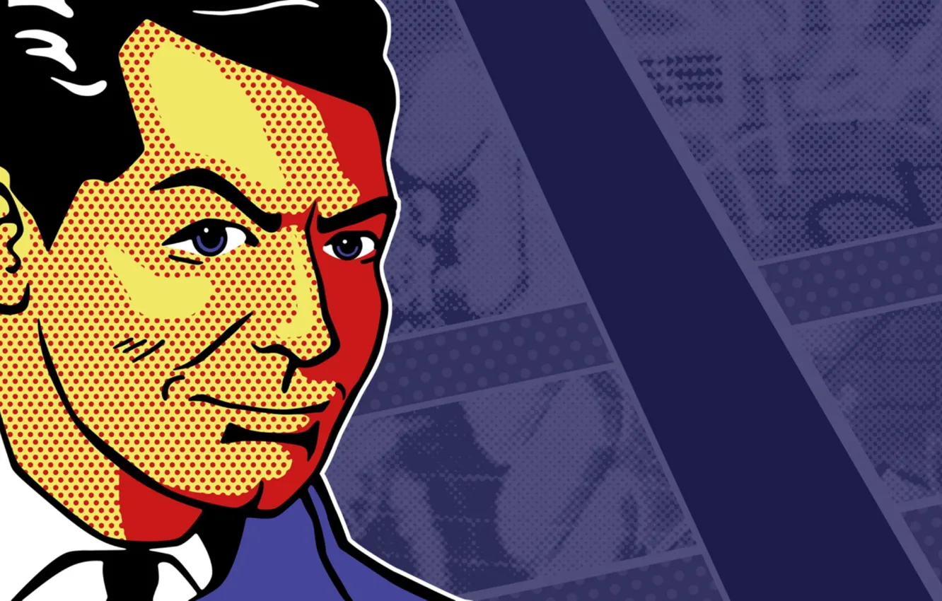 Photo wallpaper retro style, pop art, male