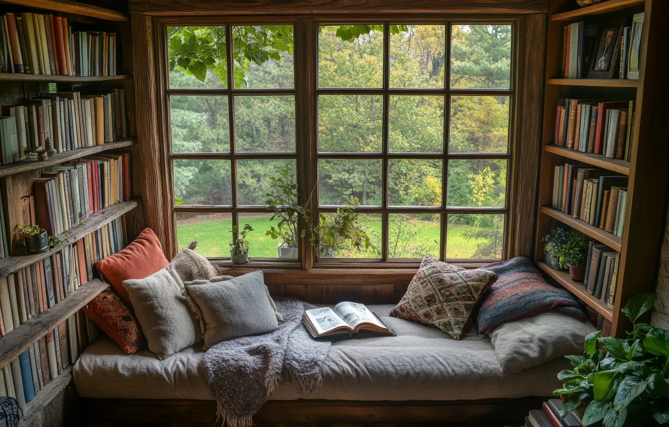 Photo wallpaper comfort, room, sofa, furniture, bed, home, interior, pillow