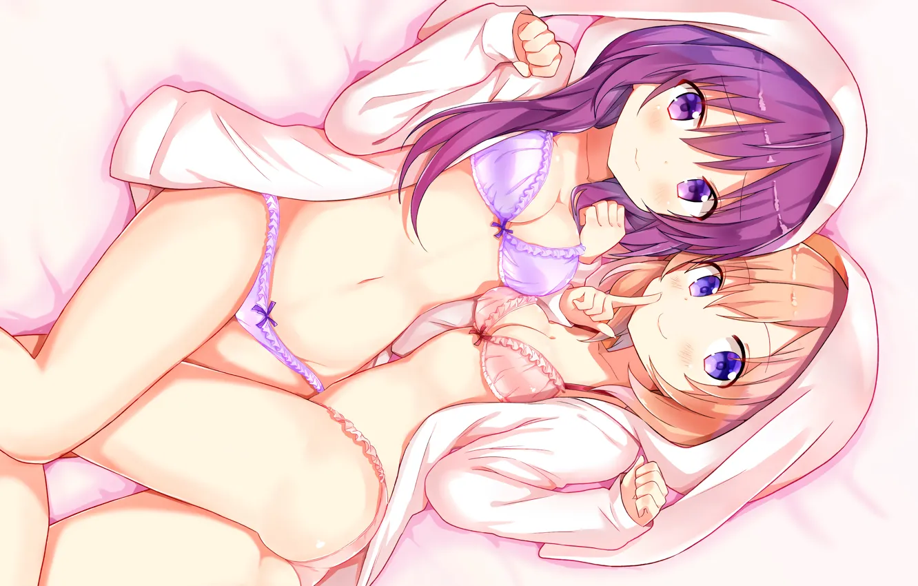 Photo wallpaper sexy, lingerie, Cameltoe, ass, bra, cleavage, panties, long hair