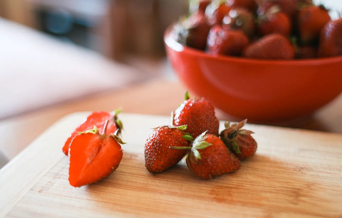 Photo wallpaper food, strawberry, Board
