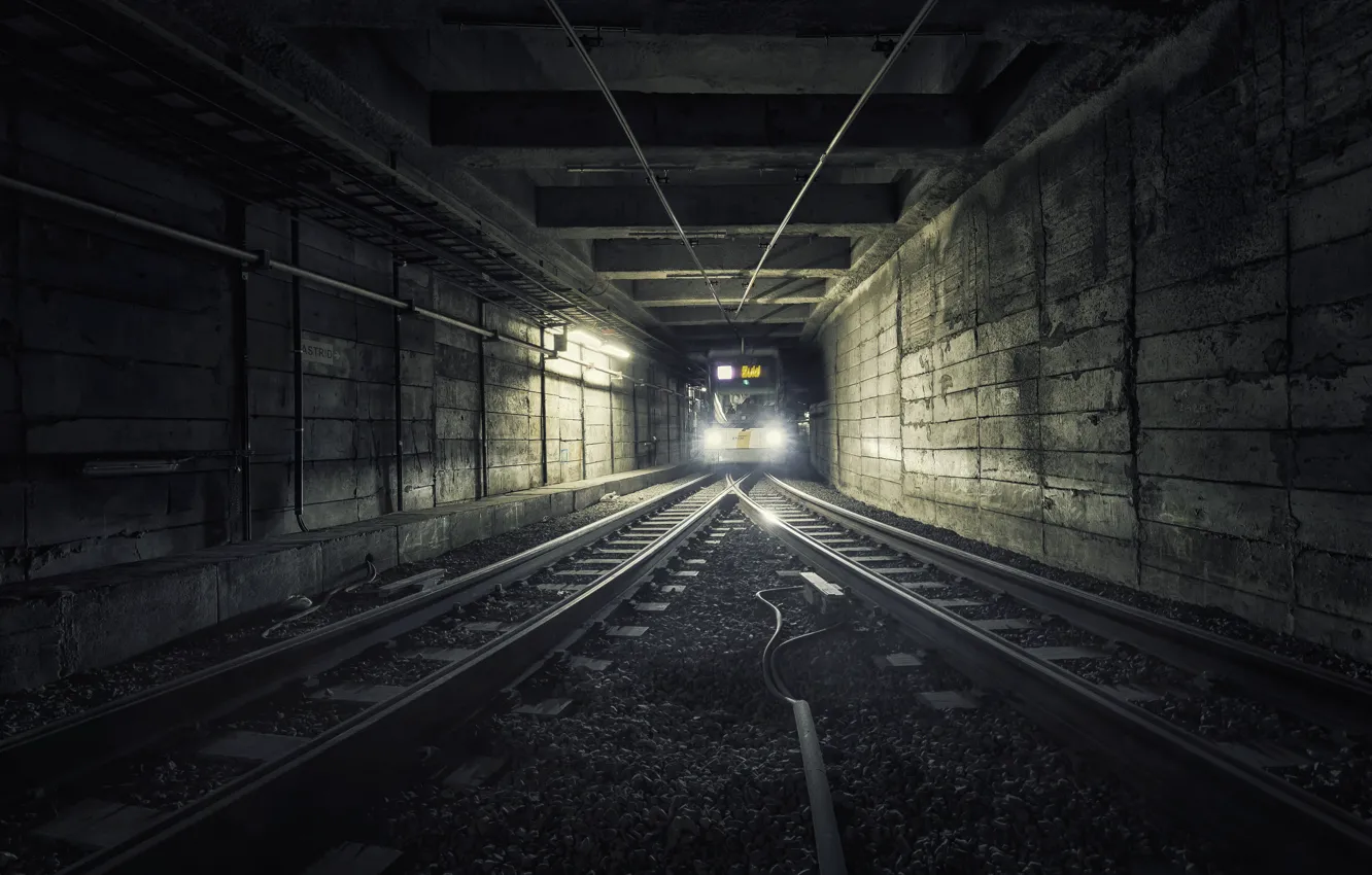 Photo wallpaper metro, train, the tunnel