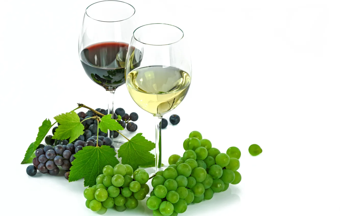 Photo wallpaper berries, wine, glass, grapes
