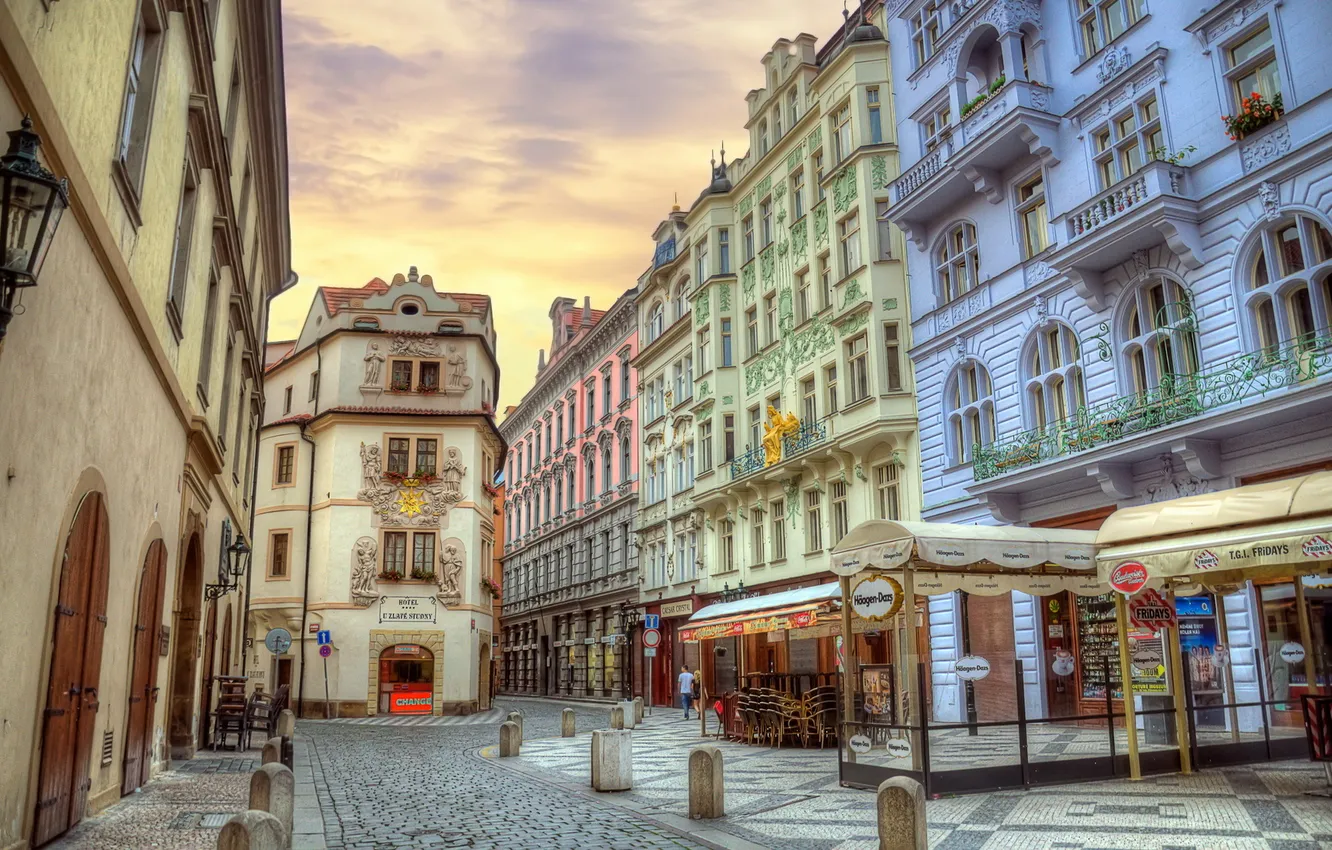Photo wallpaper the city, street, Prague