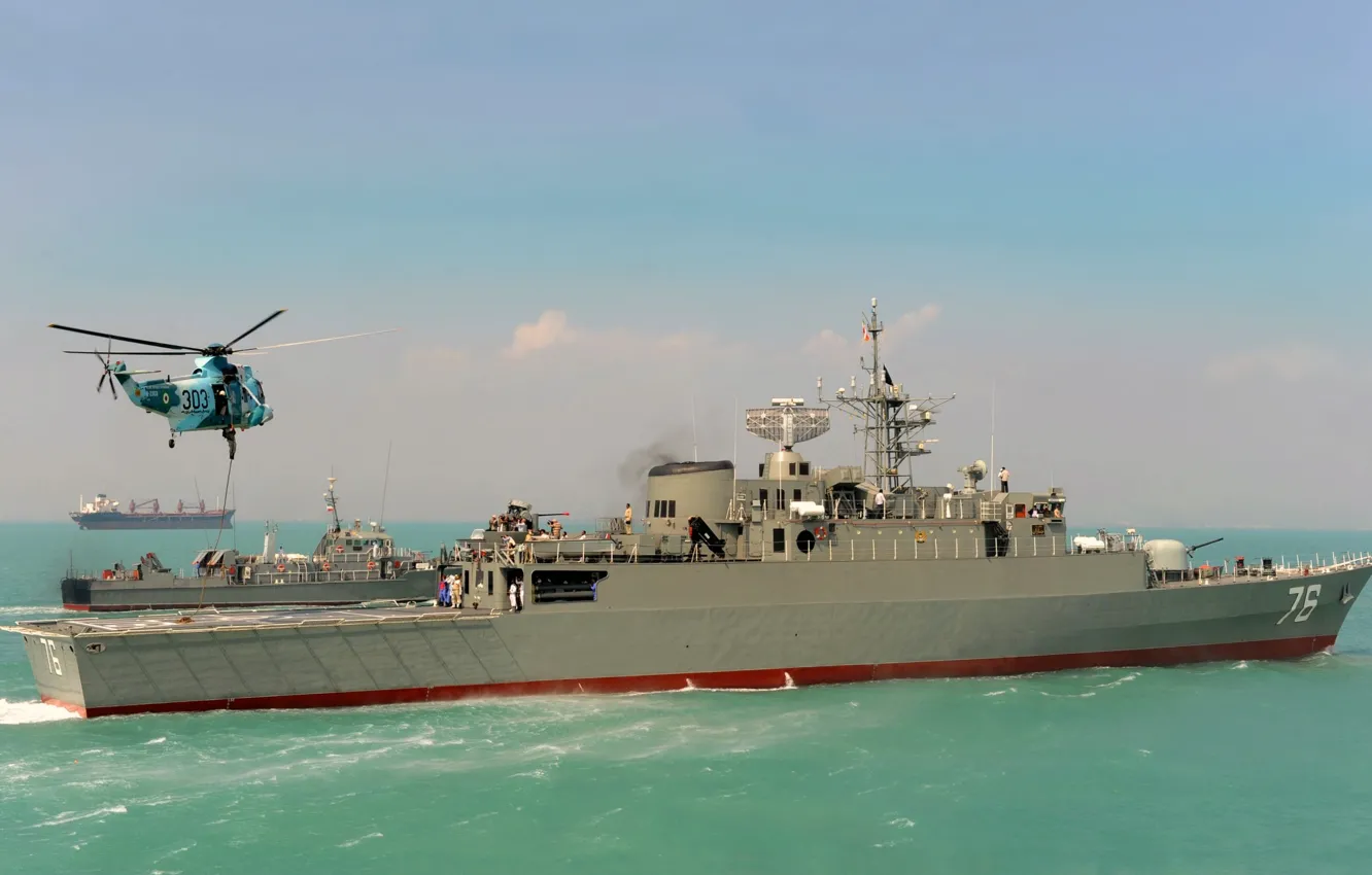 Photo wallpaper frigate, Jamaran, Iranian Navy