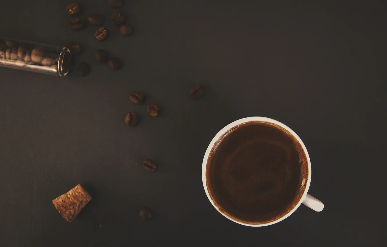 Photo wallpaper coffee, grain, mug, drink