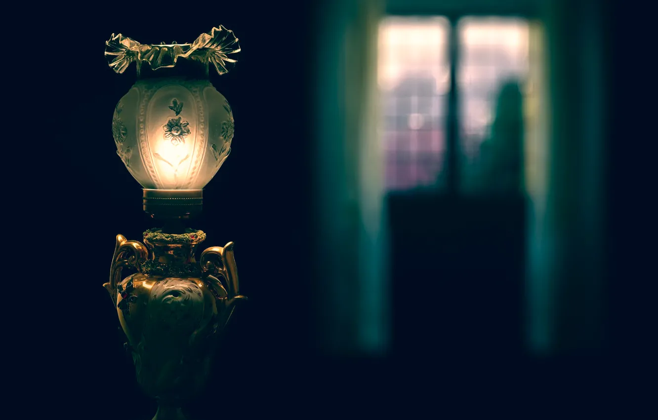 Photo wallpaper light, lamp, window