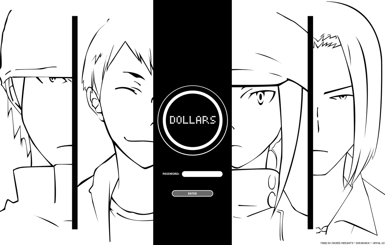 Photo wallpaper anime, the series, characters, dollars, password, Durarara!!