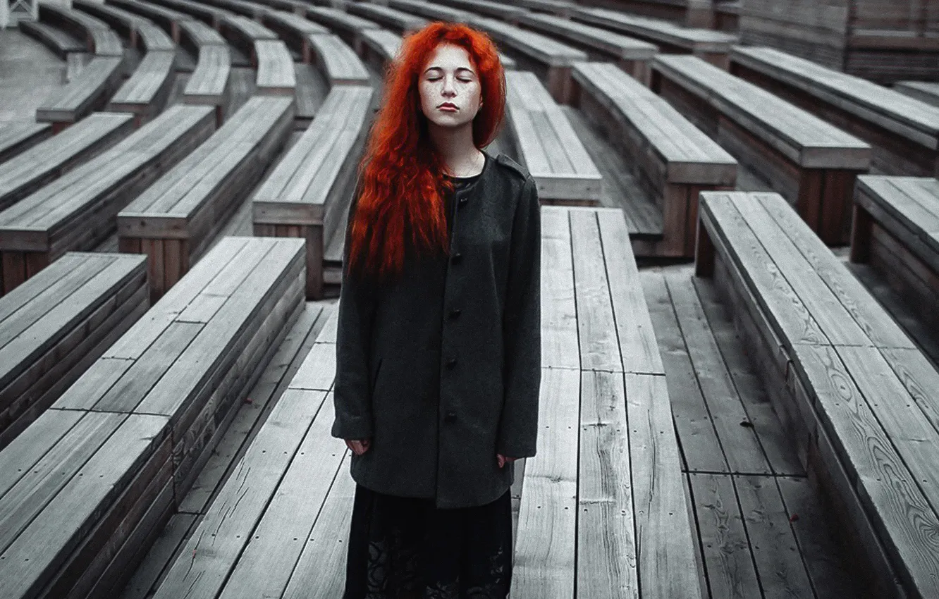 Photo wallpaper look, girl, face, sweetheart, portrait, eyes, freckles, sponge