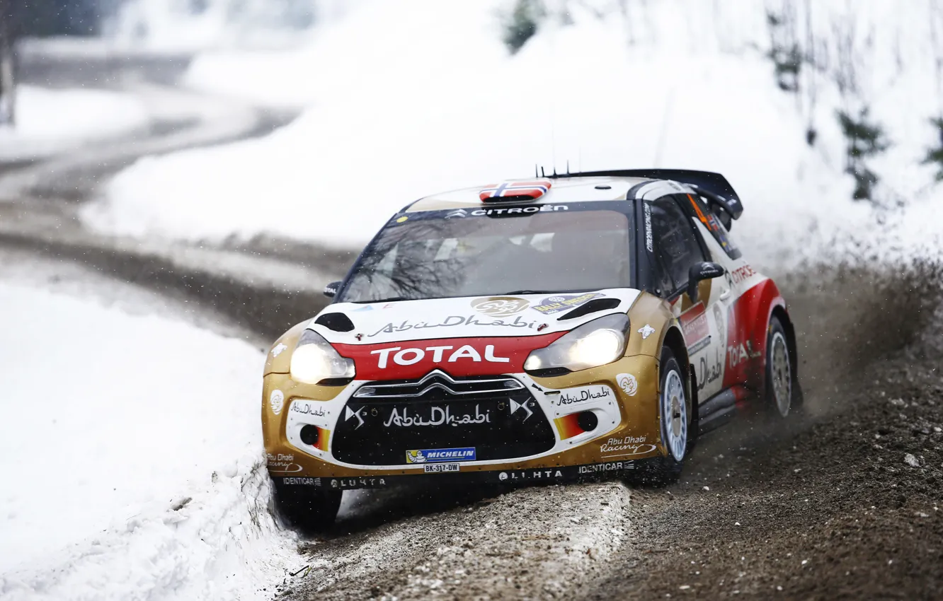 Photo wallpaper cold, winter, machine, auto, snow, sport, Citroen, DS3