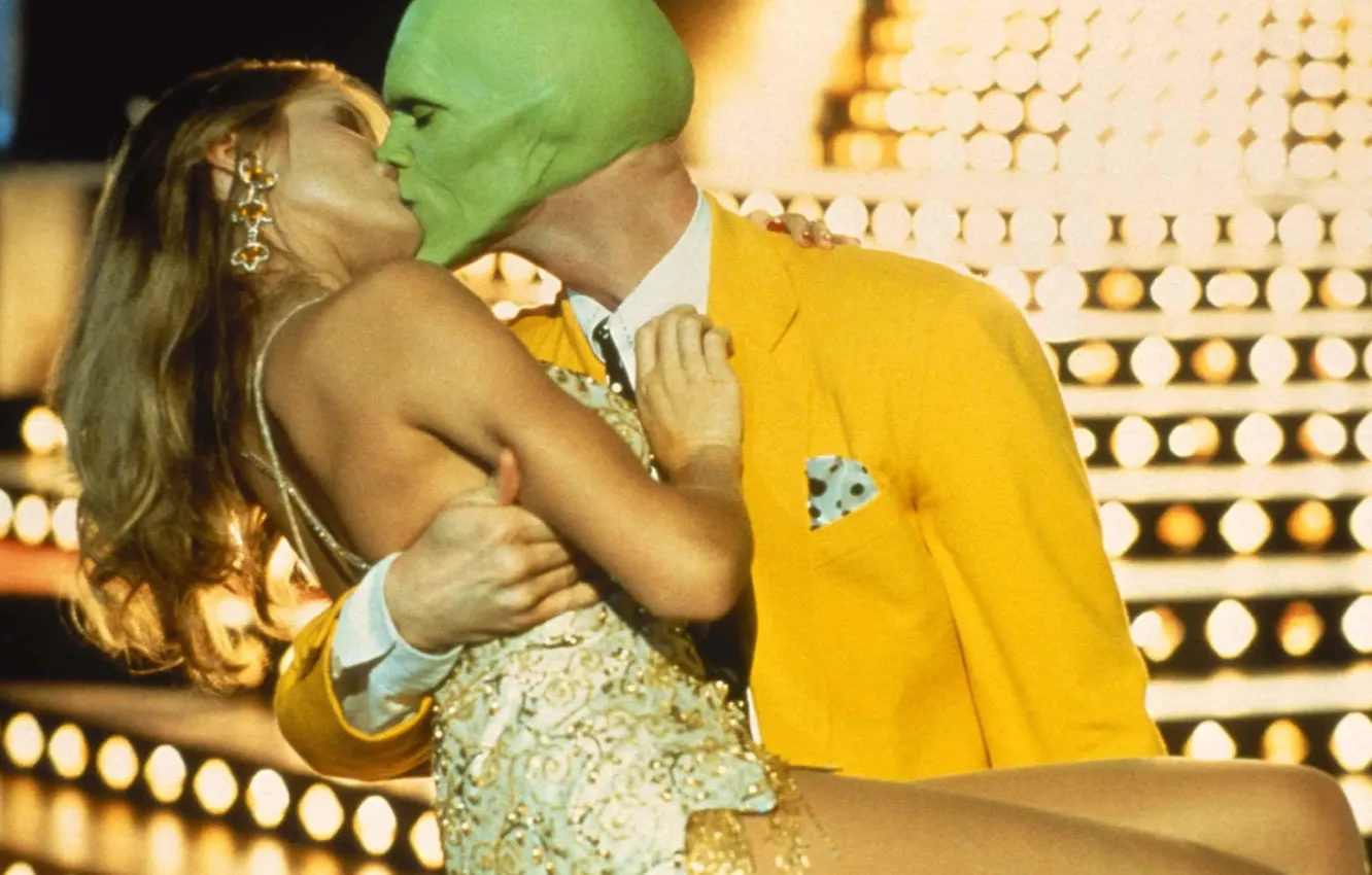 Photo wallpaper kiss, mask, Jim Carrey, kiss, mask, Cameron Diaz, Cameron Diaz, Jim Carrey