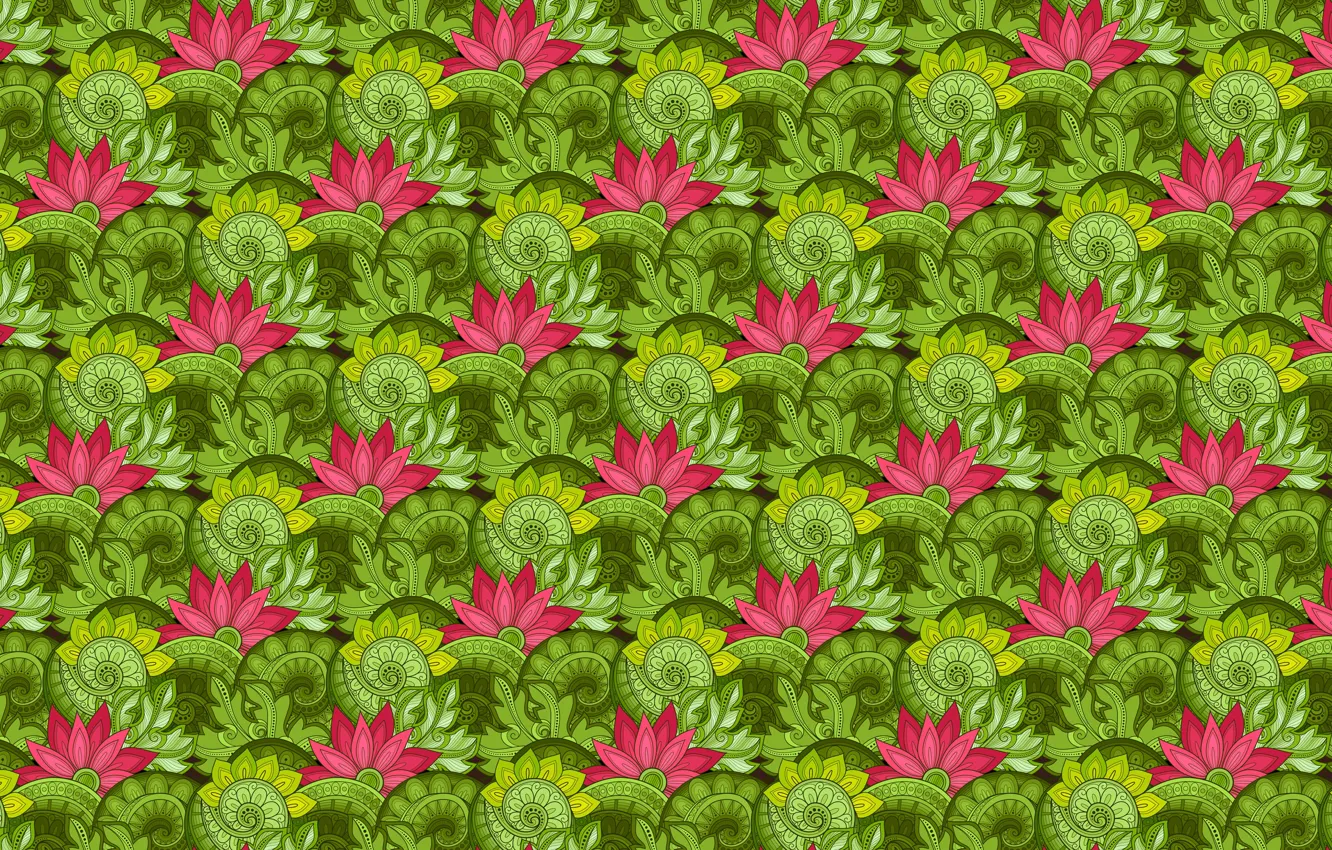 Photo wallpaper leaves, pattern, Lotus