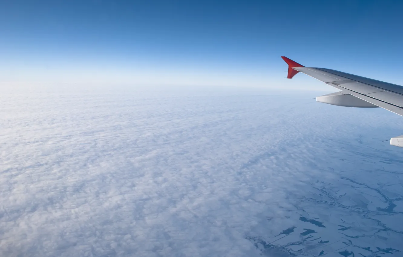 Photo wallpaper the sky, dream, clouds, flight, mood, horizon, the plane