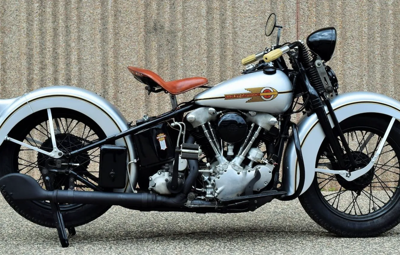 Photo wallpaper USA, bike, engine, 1938 HARLEY DAVIDSON 1200 cc