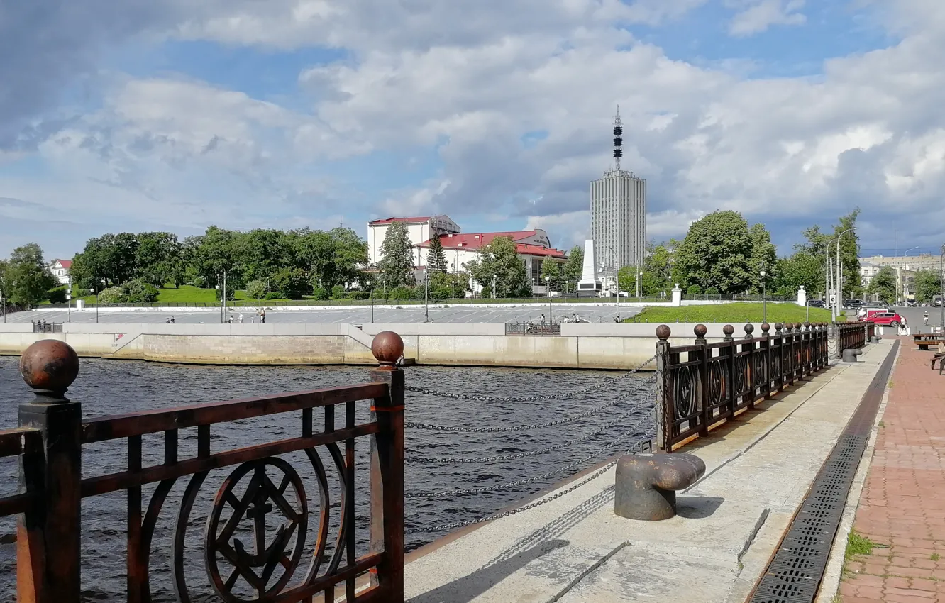Photo wallpaper sea, promenade, Arkhangelsk