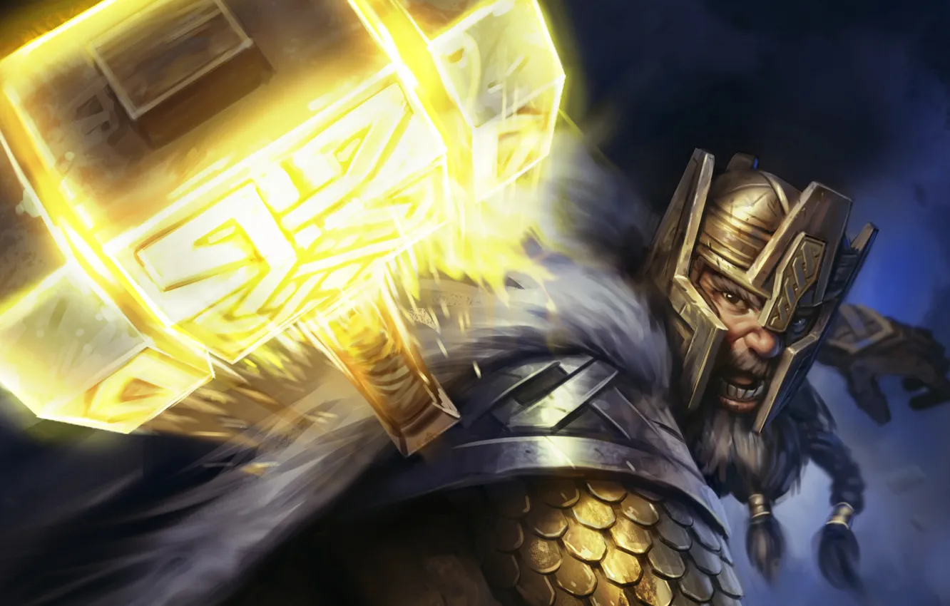 Photo wallpaper magic, hammer, the Lord of the rings, art, dwarf, lord of the rings, throw, Guardians …