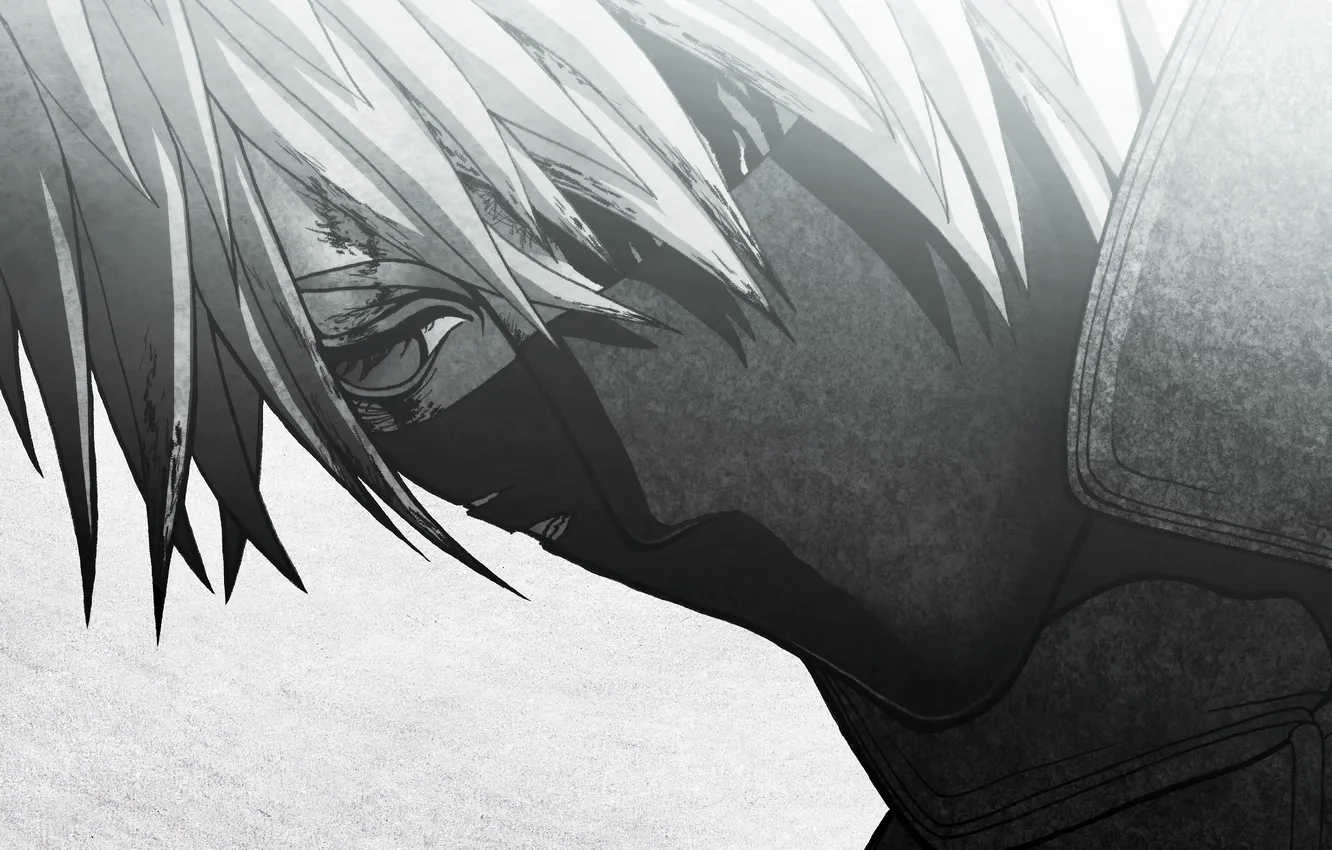 Photo wallpaper face, Naruto, anime, ninja, Kakashi, Hatake Kakashi