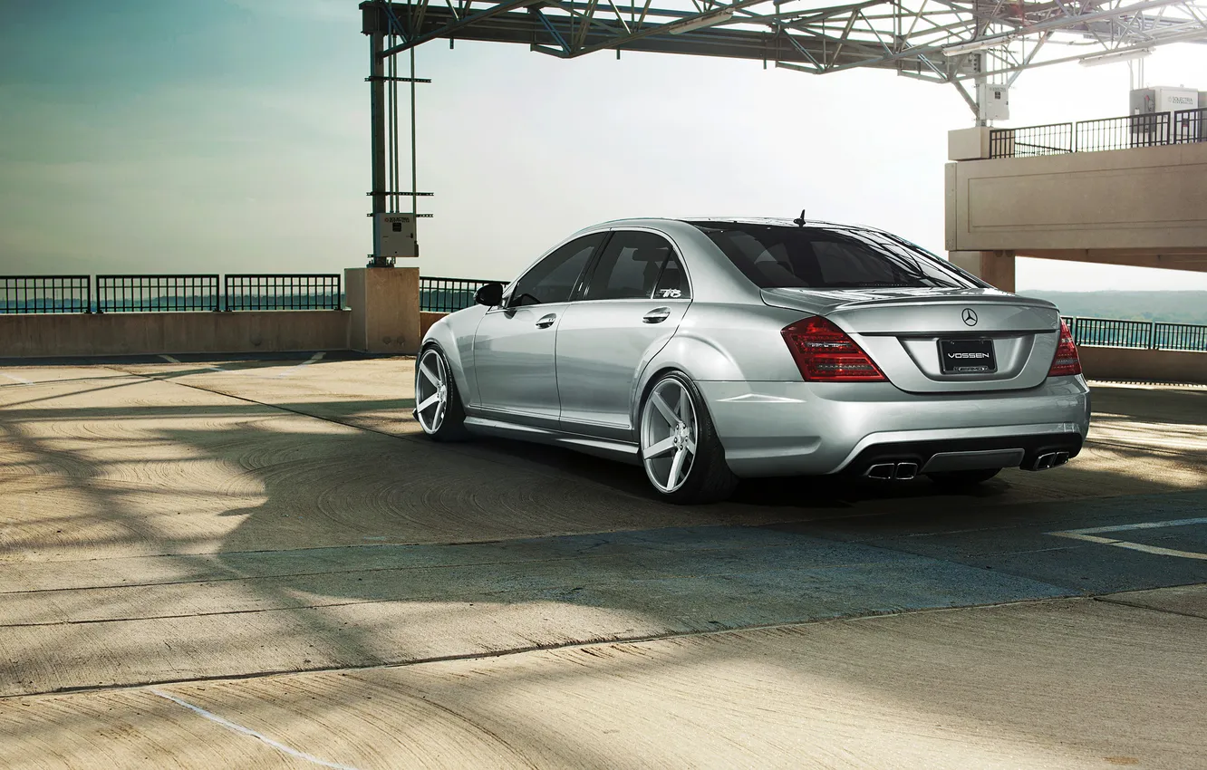 Photo wallpaper Mercedes, Mercedes, metallic, S550, Vossen, Silver, S-Class