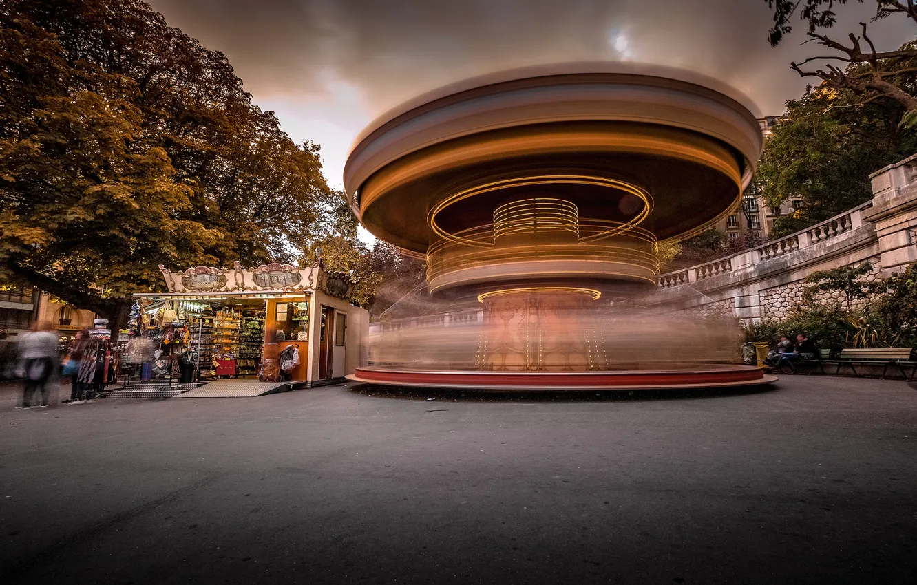 Photo wallpaper France, Paris, carousel, Montmartre