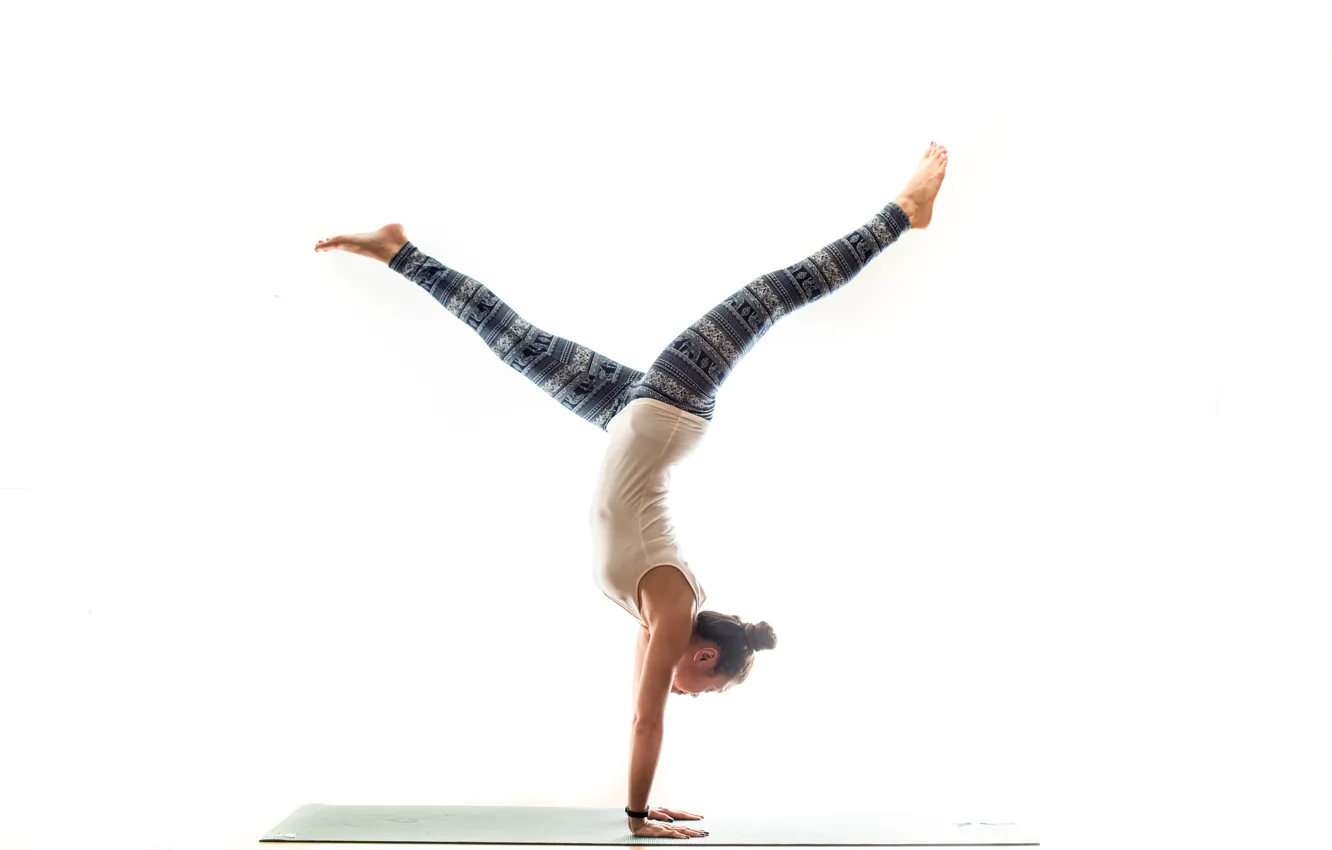 Photo wallpaper girl, pose, yoga, Mat, balance