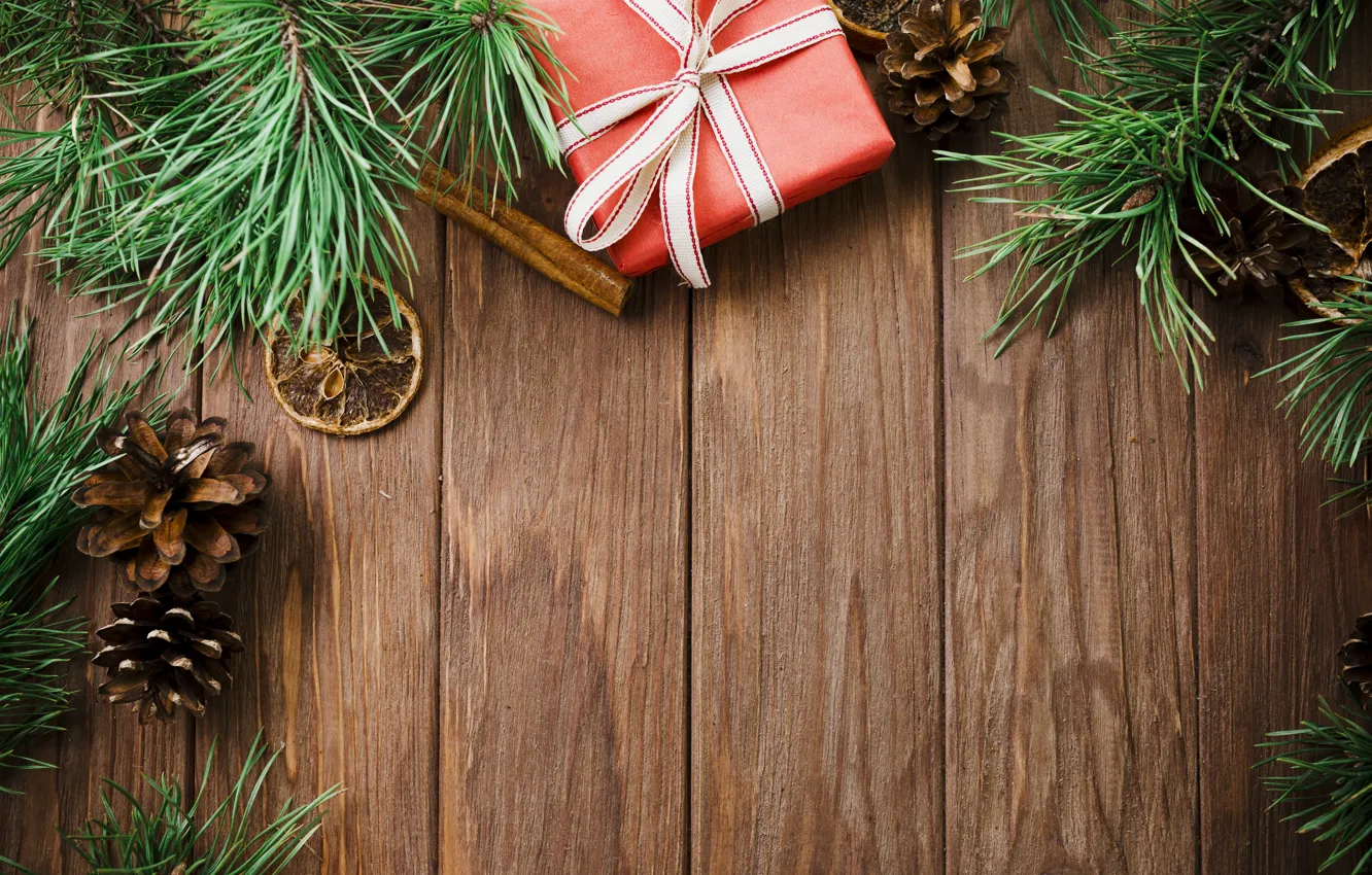 Photo wallpaper gift, tree, new year, Christmas, Christmas, wood, New Year, decoration