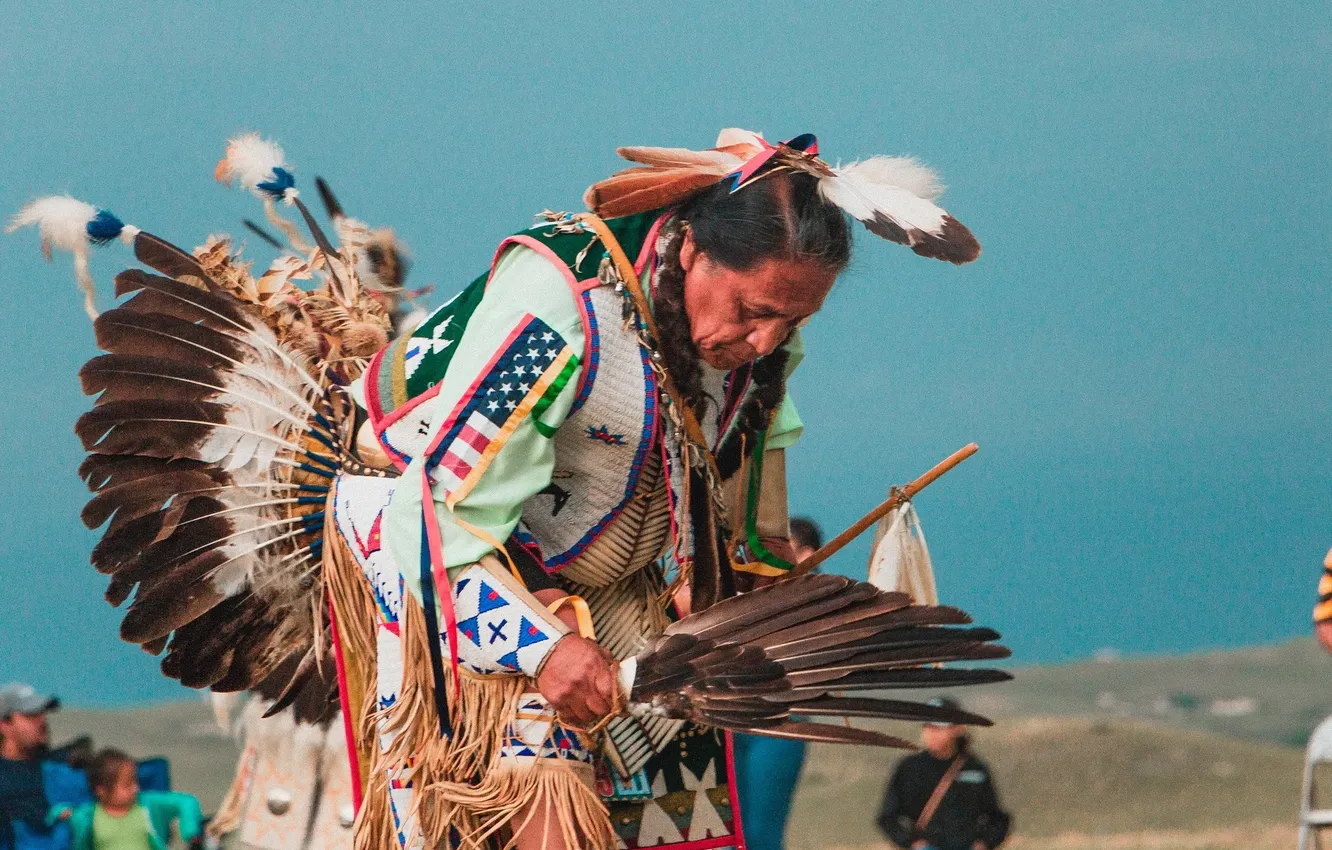 Photo wallpaper dancer, native american, first people, pow wow