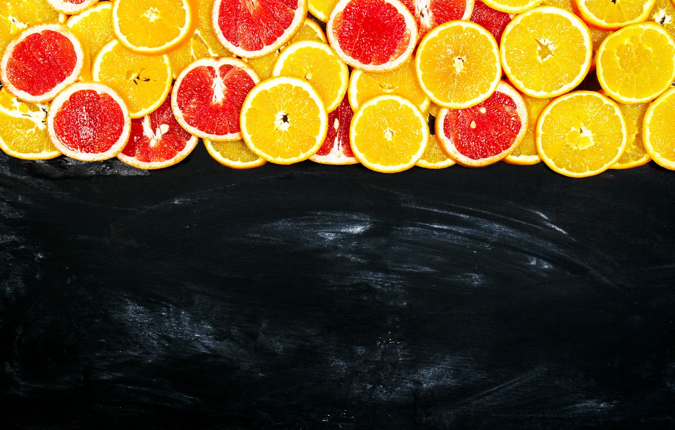 Photo wallpaper oranges, citrus, slices