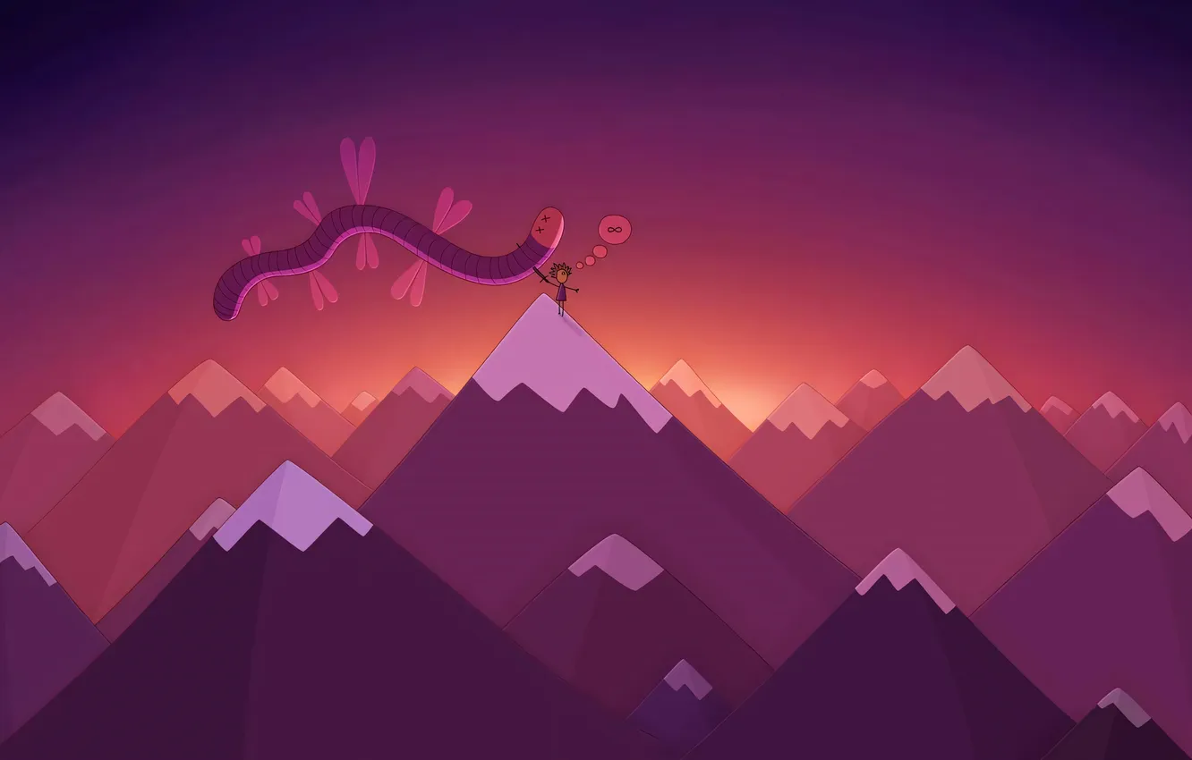 Photo wallpaper mountains, the worm, vladstudio