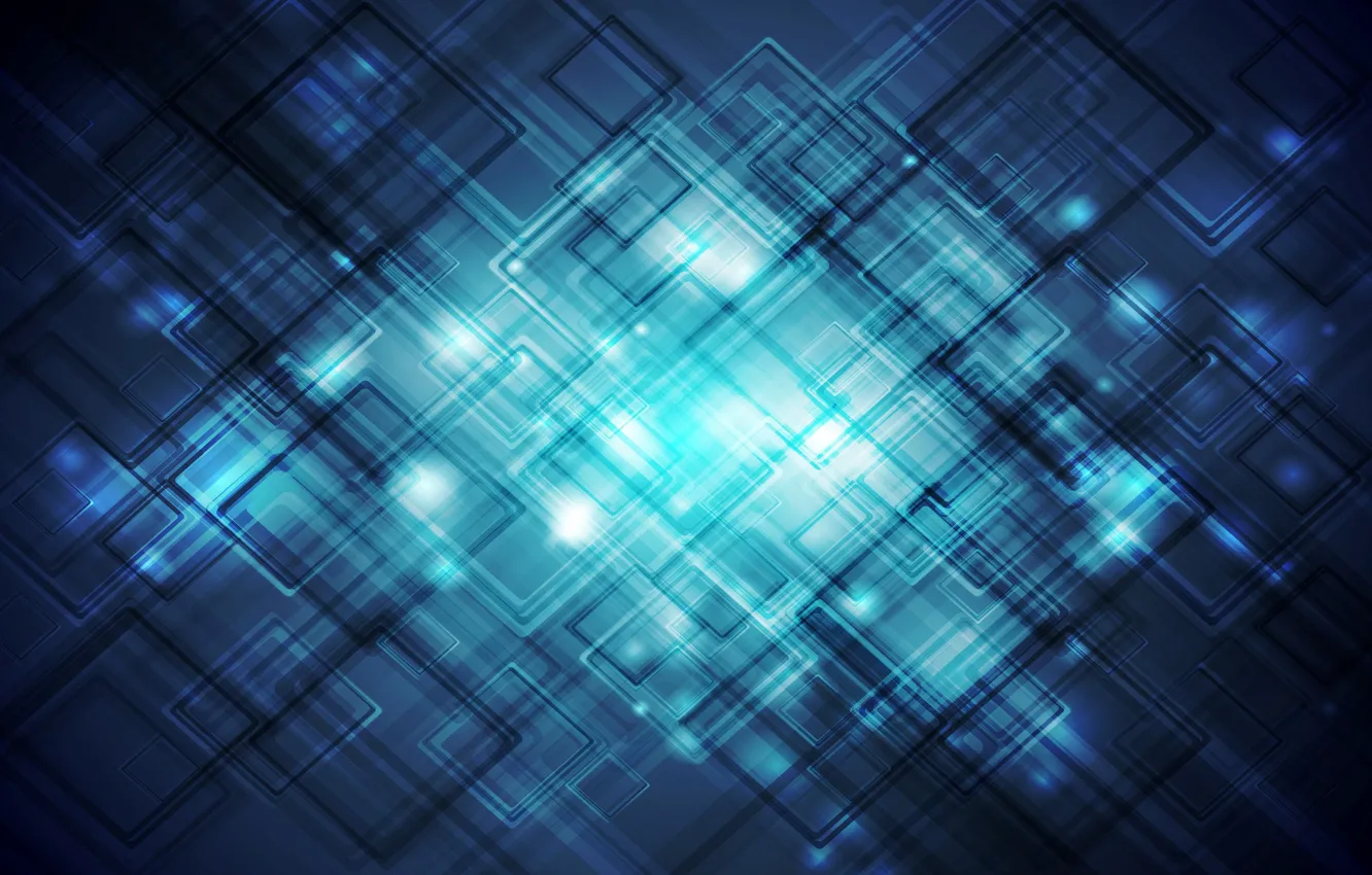 Photo wallpaper light, pattern, brightness, squares, dea blue tones