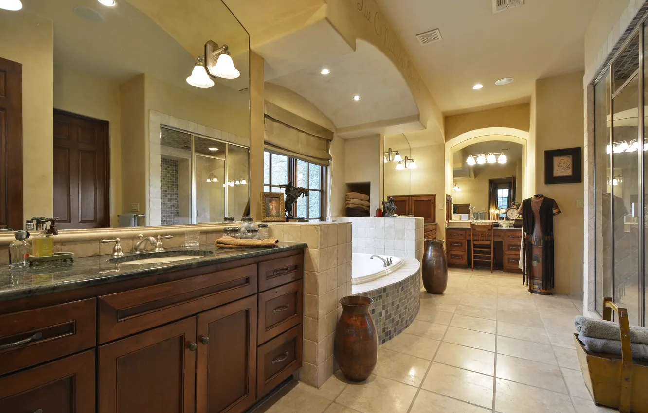 Photo wallpaper design, style, room, Villa, interior, bathroom