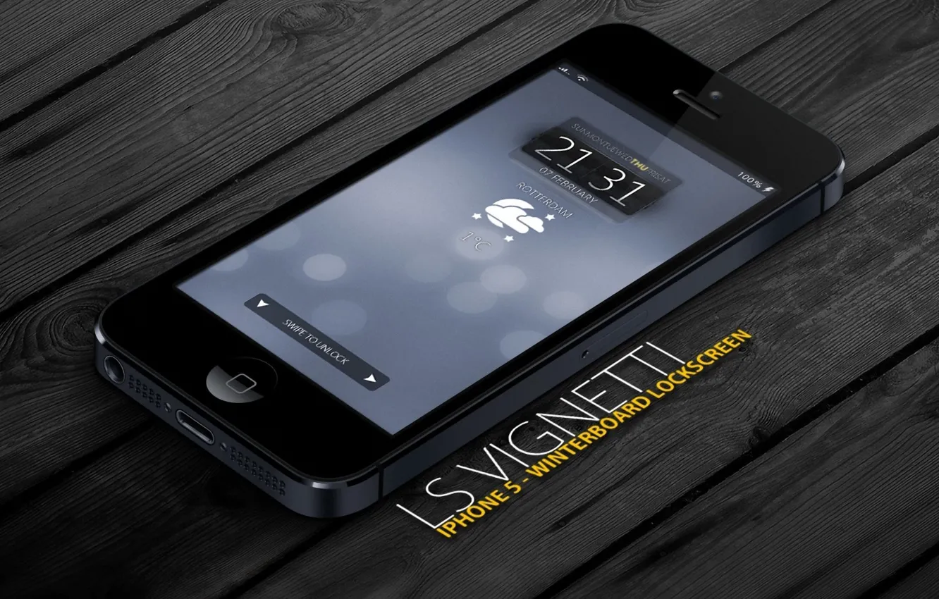 Photo wallpaper time, style, black color, screen, iPhone 5