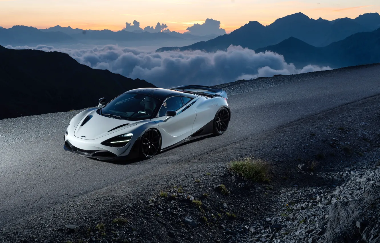 Photo wallpaper sunset, McLaren, supercar, 2018, Novitec, 720S