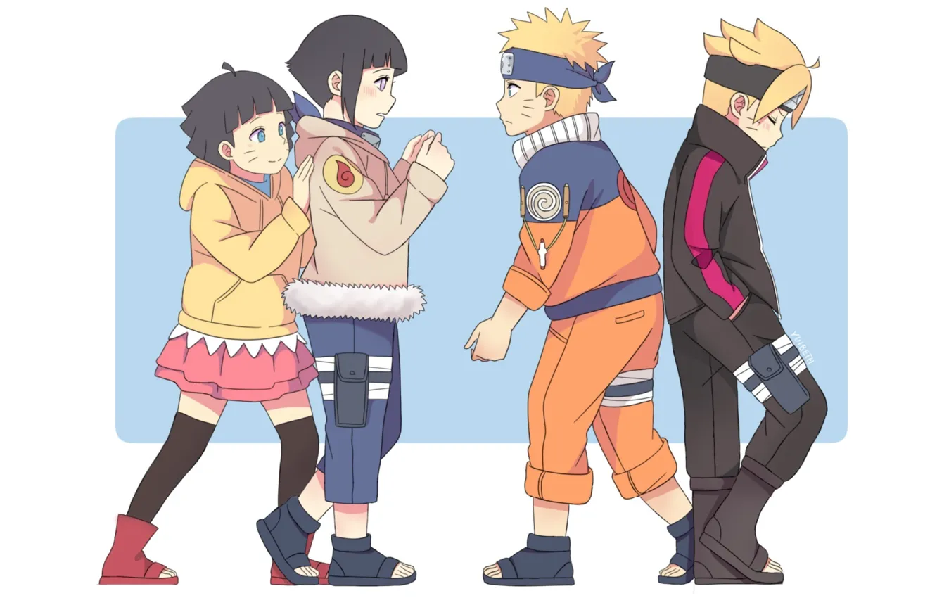 Photo wallpaper anime, art, Naruto, Naruto, Hinata, Boruto, Himawari