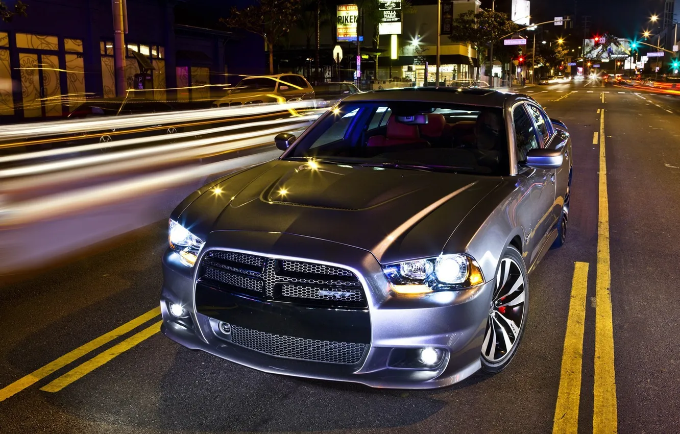 Photo wallpaper road, abstraction, Charger SRT8