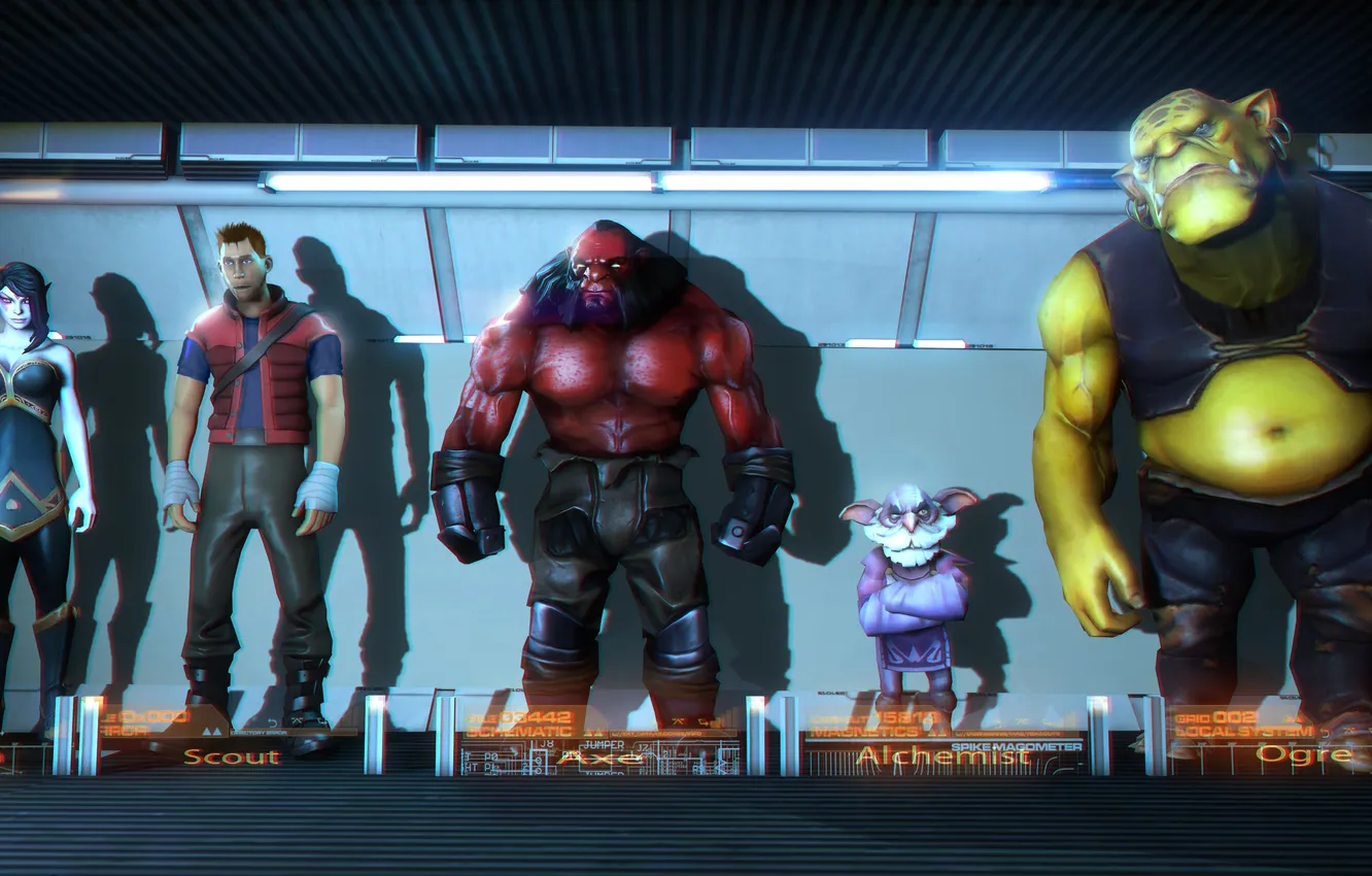 Photo wallpaper axe, TF2, Valve, wow, crossover, Scout, Lana, Ogre