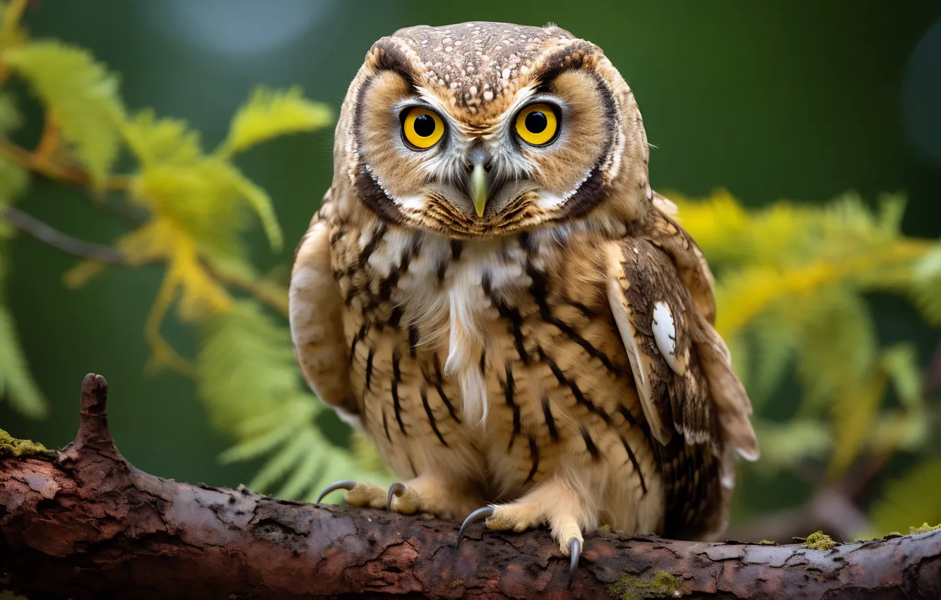 Photo wallpaper look, owl, bird, owl, AI art, neural network