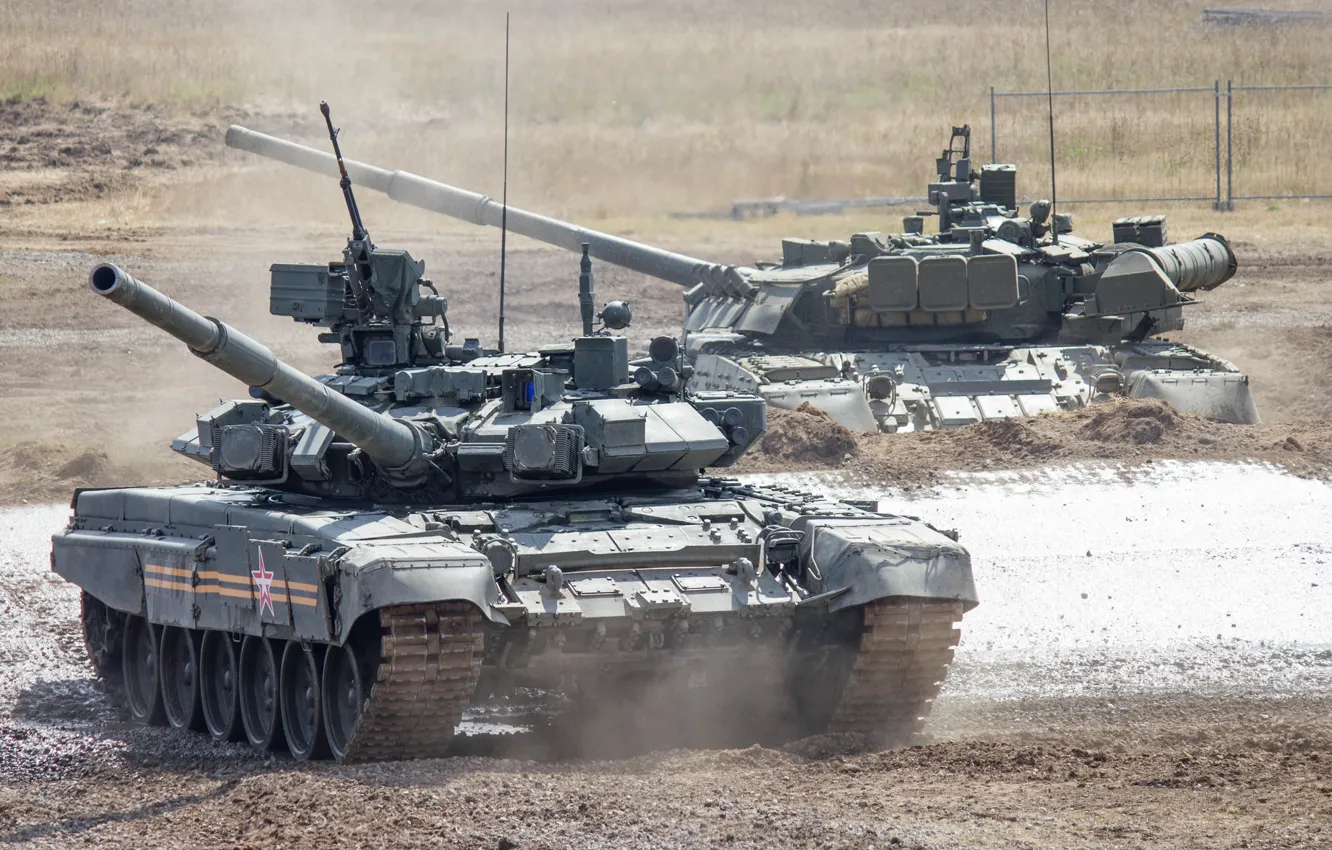 Photo wallpaper dirt, tank, armor, T-90