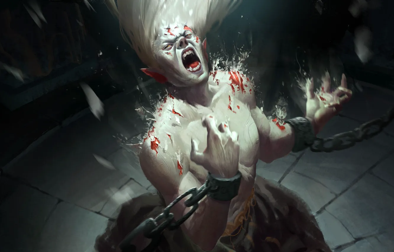 Photo wallpaper light, chain, vampire, male, Creek