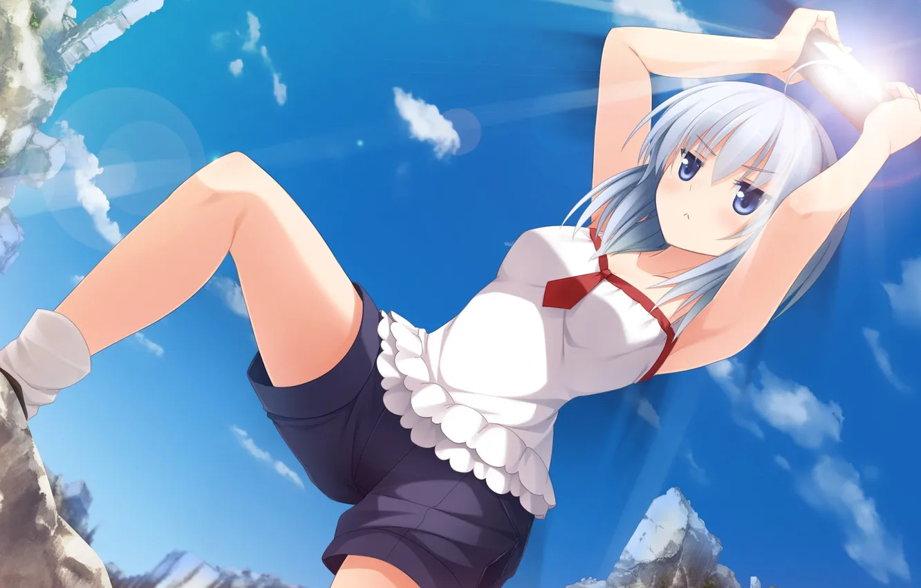 Photo wallpaper the sky, clouds, stones, anime, art, Meta, Imouto No Katachi