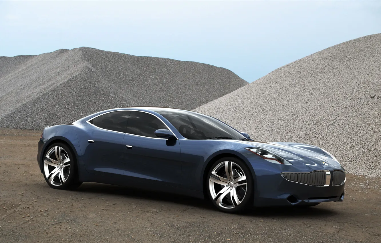 Photo wallpaper auto, The Fisker Karma, mountain szebeni