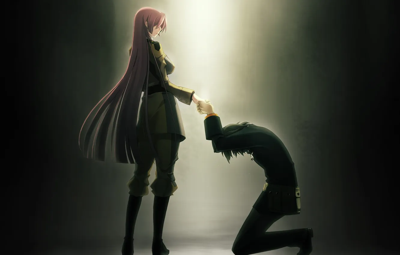 Photo wallpaper girl, light, hands, form, the young man, gloomy, mercy