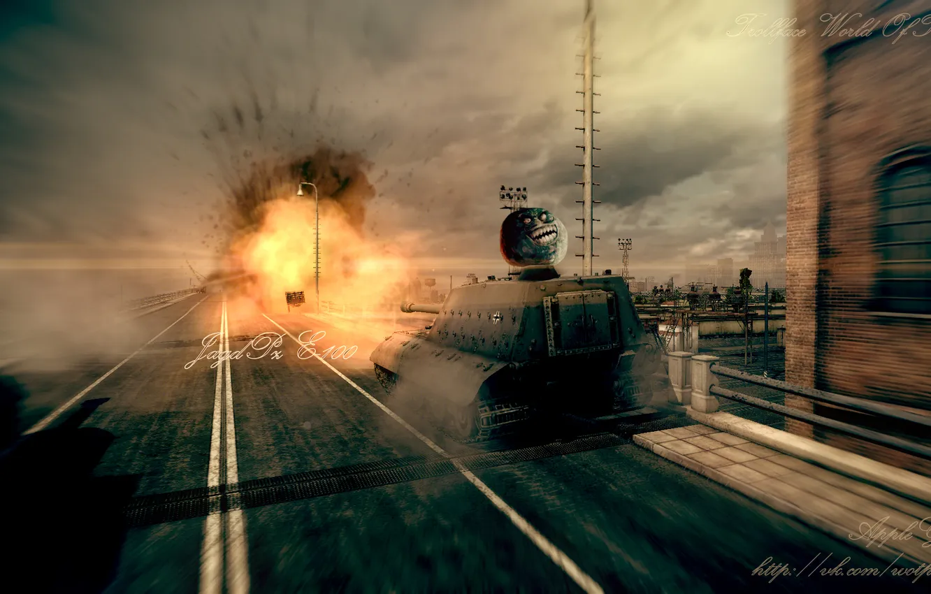 Photo wallpaper shot, Germany, art, tank, SAU, WoT, World of Tanks, JagdPz E-100