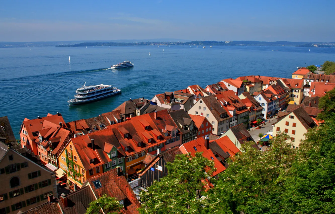 Photo wallpaper the city, home, Germany, top, Meersburg