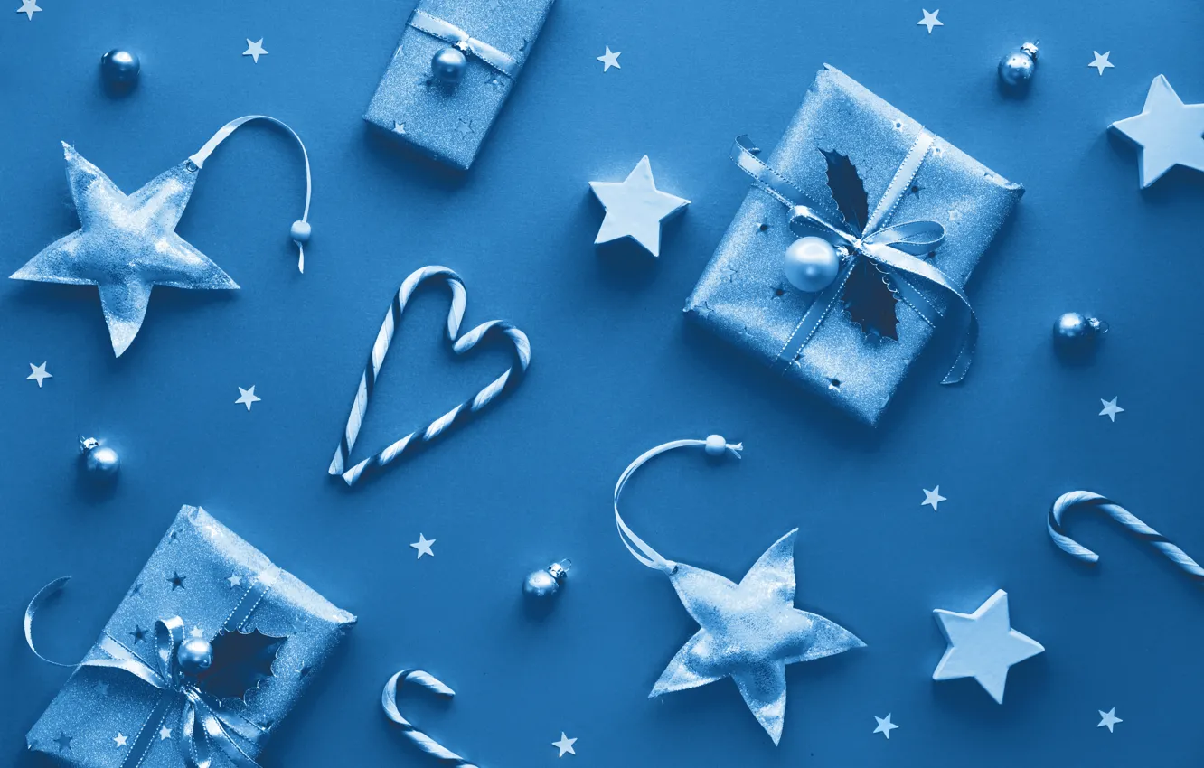 Photo wallpaper Christmas, gifts, lollipops, decoration, Anya Ivanova