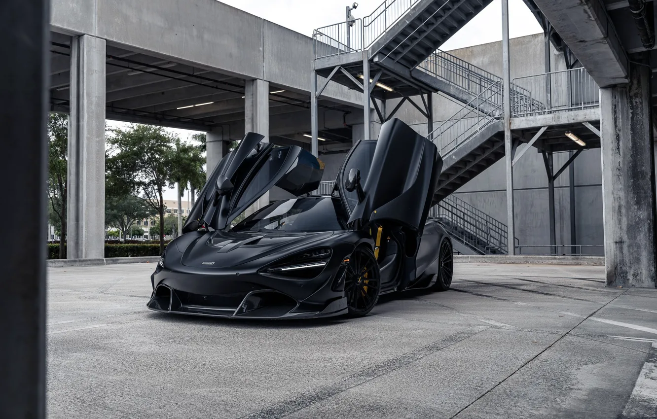 Photo wallpaper Matte black, 720S, Doors up