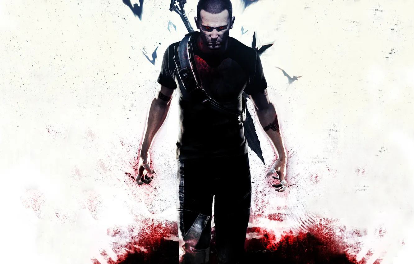 Photo wallpaper blood, vampire, bats, PS3, Cole McGrath, inFamous 2: Festival Of Blood