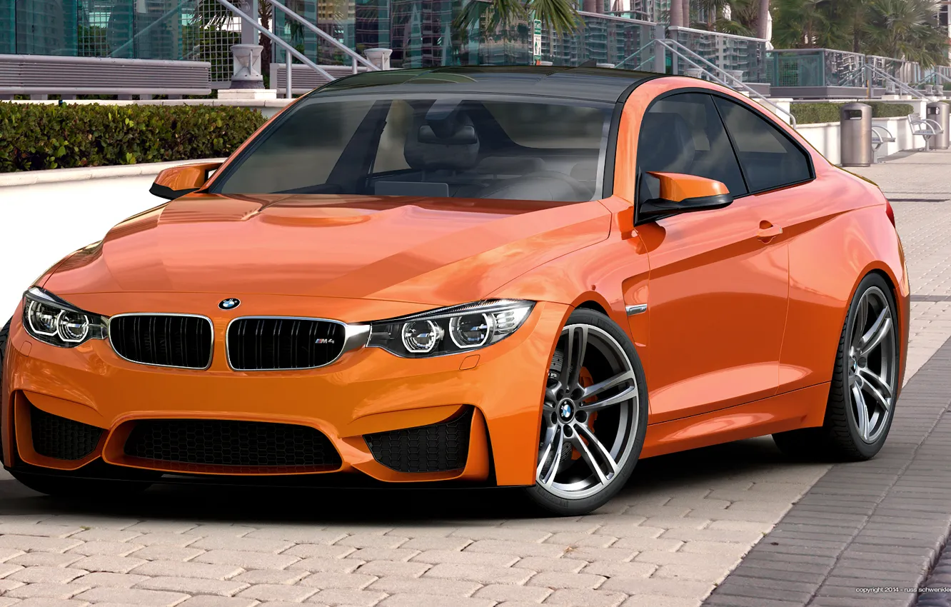 Photo wallpaper BMW, orange, BMW, Orange, Photoshop, Coupe, F82, by dangeruss